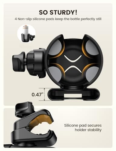 Stroller Cup Holder with Phone Holder - [2025 Upgrade] [ 2-in-1] Walker Cup Holder, Wheelchair, Stroller Accessories, Phone Holder for Uppababy, Doona, Nuna, Jogger, Britax, Bugaboo, Bike, Scooter - Image 6