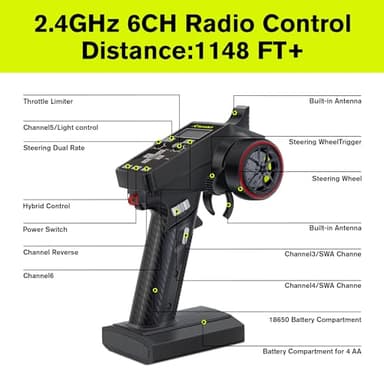 RIAARIO RC Cars Mini 1:10 Brushless RC Car for Adults Max 50 mph All Terrain Hobby Trucks Electric Off-Road Monster Trucks 4WD Remote Control Car Waterproof Truck with Carbon Fiber - Image 9