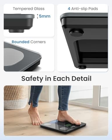 RENPHO Smart Scale for Body Weight, Weight Scale with 7-in-1 Large Display for BMI, Body Fat, Muscle Mass, 13 Body Composition, High Accurate Bluetooth Scale, 500lbs, 11.8", Elis 2XL - Image 8