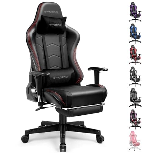 GTRACING Gaming Chair with Footrest Speakers Video Game Chair Bluetooth Music Heavy Duty Ergonomic Computer Office Desk Chair - Image 1