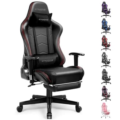 GTRACING Gaming Chair with Footrest Speakers Video Game Chair Bluetooth Music Heavy Duty Ergonomic Computer Office Desk Chair - Image 1