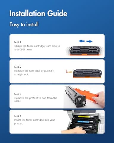 414X Toner Cartridge (with Chip) Replacement for HP 414X Toner Cartridges 4 Pack High Yield, Works with HP Color Laserjet Pro MFP M479fdw Toner, Color Laserjet Pro M454dw M454dn M480f M455dn Printer - Image 5