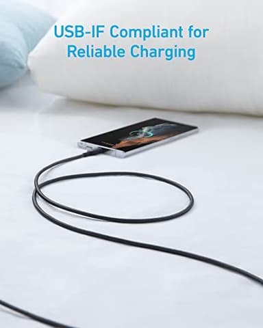 Anker USB A to USB C Cable, Charger Cord (2 Pack, 6FT), for iPhone 17 Series,Samsung Galaxy Note 10/S10+ S10, LG V30 (Black) - Image 3