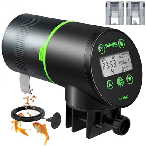 Automatic Fish Feeder for Aquarium, Auto Fish Food Dispenser with Timer and Feeding Ring, Moisture-Proof, Smart Fish Tank Vacation Feeder with 2 AAA Batteries - Image 1