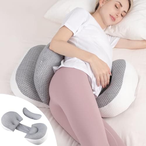 Chilling Home Pregnancy Pillow, Maternity Pillow for Pregnant Women, Pregnancy Pillows for Sleeping Portable, Pregnancy Wedge Pillow, Body Pillow Support for Back, Belly, Waist, Grey - Image 1