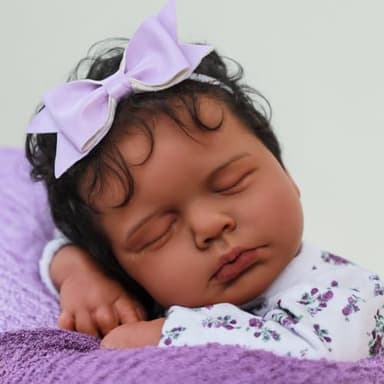 SCOM Reborn Baby Dolls Black Girl - 20 Inch Realistic Newborn Baby Dolls Newborn Baby Dolls African American Real Life Baby Dolls Gift for Kids Age 3 - Image 2