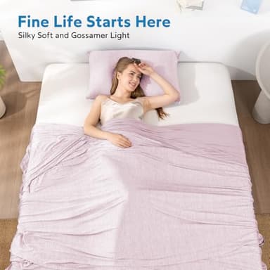 HOMFINE Cooling Blankets for Hot Sleepers - Summer Blanket Thin Lightweight Breathable Soft Double Side Enhanced Cooling for Bed Couch Sofa, Keep Cool for Night Sweats (Pink, 90 x 90 inches) - Image 4