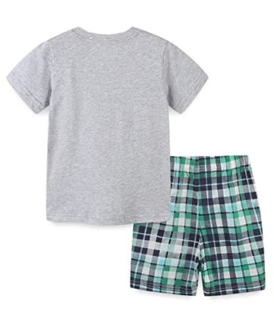 Toddler Boy's Summer Clothes Outfits,Dinosaur T-shirt and Short Clothing Set Grey 5t - Image 2