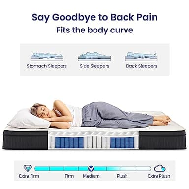 sofree bedding Queen Size 10 Inch Memory Foam Hybrid Mattress, Pocket Spring in a Box for Motion Isolation, Strong Edge Support, Pressure Relief, Medium Firm, CertiPUR-US - Image 4