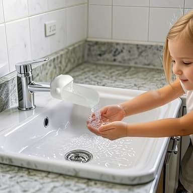 KOMIDK Faucet Extender for Bathroom Sink Faucet Extender for Toddlers Bathroom Sink Kitchen Bathtub (White) - Image 3