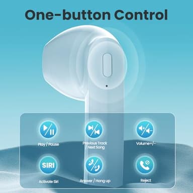 Ear Buds Bluetooth Headphones 50H Playtime Wireless Earbuds with Wireless Charging Case Dual LED Display Bluetooth earbuds Deep Bass Stereo in Ear Headphones for Smartphone Laptop Sports Workout White - Image 6