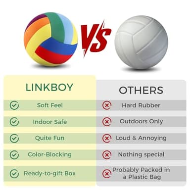 LINKBOY Soft Volleyball Size 4 – Multicolor, Silent, Lightweight Indoor Ball for Kids and Practice Use - Image 6