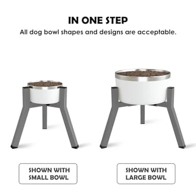 TIDANT Dog Bowl Stand, Adjustable Width for 7-10.6'' Bowls, Raised Dog Food & Water Bowls, 11'' Tall, Grey (Bowl Not Included) - Image 5