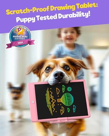 TEKFUN LCD Writing Tablet Doodle Board, 10inch Colorful Drawing Pad for Kids, Mess Free Coloring for Toddlers, Toys Gifts for 3 4 5 6 7 8 Year Old Girls Boys (Pink) - Image 7