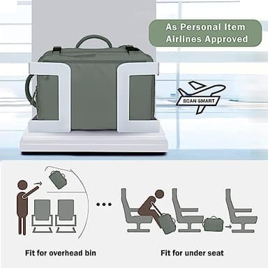 Hanples Extra Large Travel Backpack for Women as Person Item Flight Approved, 40L Carry On Backpack, 17 Inch Laptop Waterproof Hiking Casual Bag(Olive Green) - Image 4