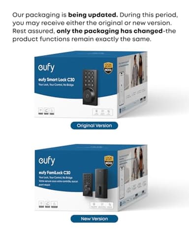 eufy Security Smart Lock C30, Keyless Entry Door Lock, Built-in WiFi Keypad Deadbolt for Front Door, No Bridge Required, Easy Installation, App Remote Control, Reliable Power, BHMA Grade 3 - Image 2