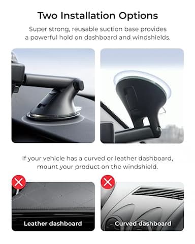 iOttie Easy One Touch Advanced Universal Car Mount Dashboard & Windshield Suction Cup Phone Holder for iPhone, Samsung, Google, All Smartphones - Image 6