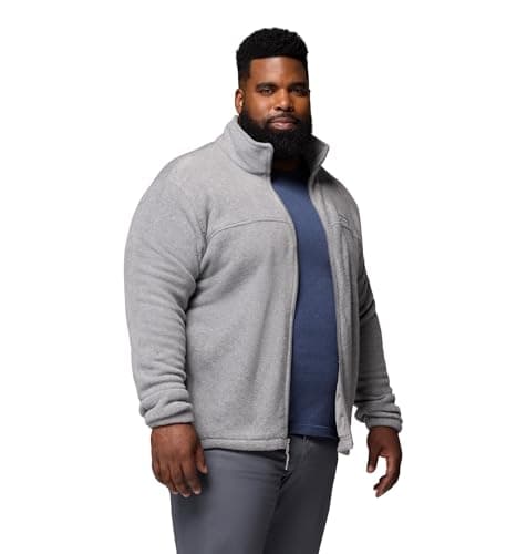 Columbia Men's Steens Mountain 2.0 Full Zip Fleece Jacket, Light Grey Heather, Medium - Image 1