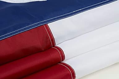 Homissor Texas Flag 5x8 Feet - Embroidered Star Sewn Stripes Outdoor Heavy Duty 210D Oxford Nylon Flags Vivid Color - Canvas Header Brass Grommets and 4 Stitch Hemming USA Flag - Image 5