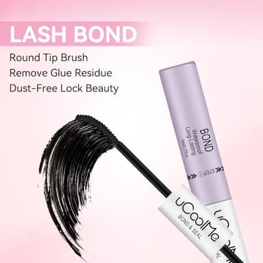 Lash Bond and Seal uCoolMe Waterproof for Lash Clusters 144Hours Super Hold Long-Lasting Non-Irritating Eyelash Glue for DIY at Home(Black Bond,10ML) - Image 6