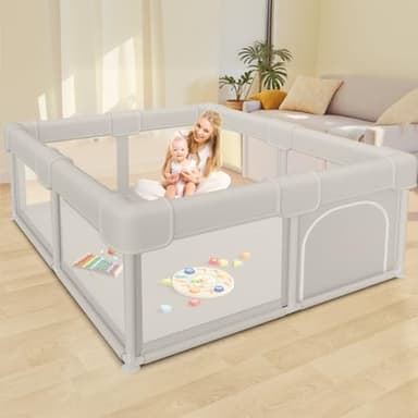 Besuhot Baby Playpen Baby Playard, Play Pen for Babies and Toddlers with Gate, 50x50 Fence, Sturdy Safety Playpen, Indoor & Outdoor Kids Activity Center - Image 1