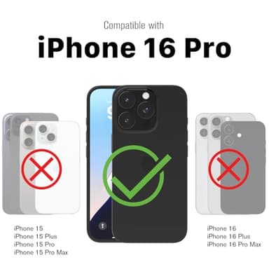 VENA vCommute for iPhone 16 Pro Wallet Case, [Military Grade Drop Protection] Flip Leather Cover Slot Card Holder with Kickstand - Black - Image 2