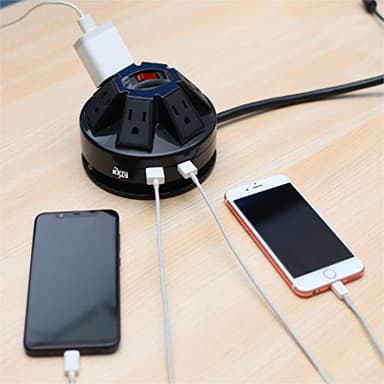 KMC 6-Outlet Surge Protector Power Strip with 2 USB (2.4A), Overload Protection, 15A 14AWG 6-Foot Cord Wire Extension Universal Socket - Image 7