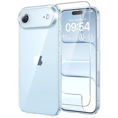 TAURI for iPhone Air Case, Full Camera Protection with Screen Protector, Anti-Yellowing Military-Grade Protection Shockproof Slim Phone Case for iPhone 17 Air 6.5 inch, Clear - Image 1
