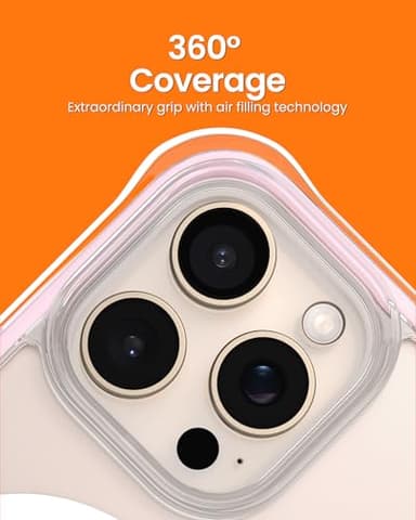 ORNARTO Air Case for iPhone 16 Pro Max Clear, Compatible with MagSafe, Military-Grade Drop Protection Cover with Built-in Air-Pink - Image 4