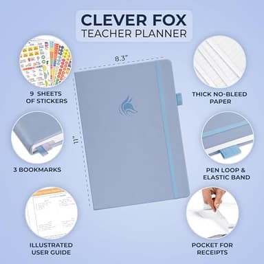 Clever Fox Teacher Planner – School Year Planner with Calendars & Lesson Plans – Book for Classroom & Homeschool Organization, A4 (Periwinkle) - Image 2
