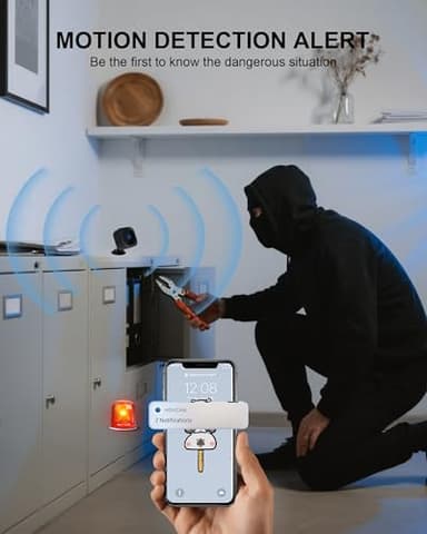 AOBOCAM 1080P HD Mini Camera for Indoor Security with App Control Motion Detection & Night Vision Wireless WiFi Rechargeable Pet Camera for Home/Office 24/7 Cycle Save (Black) - Image 4