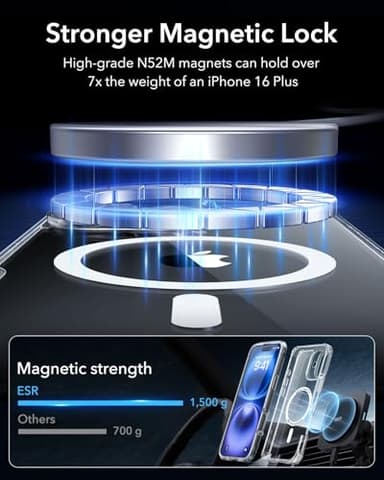 ESR for iPhone 16 Plus Case, Compatible with MagSafe, Full-Body Military-Grade Drop Proof Case with Built-in 9H+ Tempered Glass Screen Protector, Armor Series, Clear - Image 5