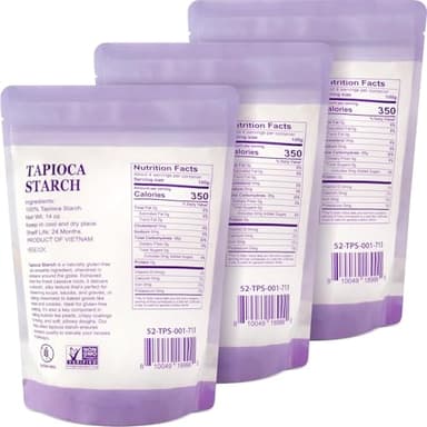 52USA Tapioca Starch, 3 Pack (42oz Total) | Tapioca Flour from Cassava Root | Gluten Free Flour Substitute | Vegan, Kosher, Non-GMO | All Natural, No Preservatives | Thickener for Baking, Cooking, Soups & Bubble Tea - Image 2