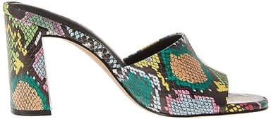 The Drop Women's Pattie High Block-heeled Mule Sandal, Multi Snake, 9 - Image 7