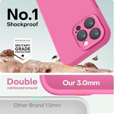 LOVE 3000 Designed for iPhone 16 Pro Max Case, Premium Silicone with [Soft Anti-Scratch Microfiber Lining] Shockproof Protective Phone Case for Men Women Girls 6.9", Pitaya - Image 4
