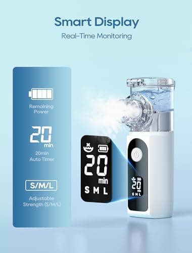 Portable Nebulizer for Adults and Kids with Smart LED Display, 3 Modes & Auto-Cleaning, Handheld Nebulizer for Home and Travel Use - Image 3