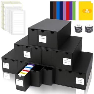 QLOUNI Trading Card Storage Box, Includes 18-600 CT Boxes & 60 Card Dividers, Trading Card Organizer for Collectible Card Games, for TCG, YGO, MTG, PTCG, Baseball Cards, with Labels & Tapes - Image 8