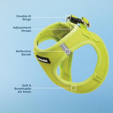 Best Pet Supplies Voyager Step-in Air Harness - All Weather Mesh, Reflective, No Pull Harness for Dogs, Cats - Secure with Hook & Loop Fastener, Buckle, Double D-Rings - Lime Green, XXXS - Image 4