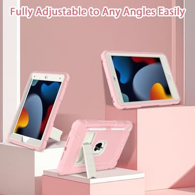 BMOUO Case for iPad 9th 8th 7th Generation (iPad 10.2 inch, 2021/2020/2019), Shockproof Protective iPad 10.2 Case with Built-in Stand/Pencil Holder, Pink - Image 6