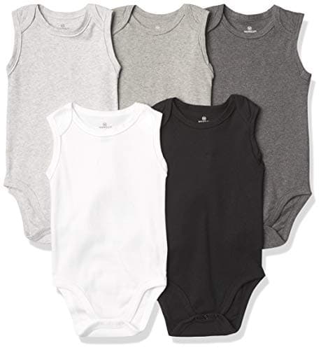 HonestBaby Sleeveless Bodysuits One-piece 100% Organic Cotton for Baby Boys, Girls, Unisex, Gray Ombre, 18 Months - Image 1