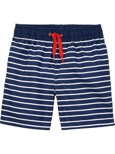 Simple Joys by Carter's Toddler Boys 2-piece Swimsuit Trunk and Rashguard, Red and Blue Anchor, 2T - Image 2