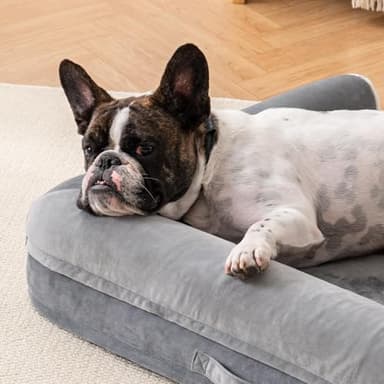 MEWOOFUN Dog Bed Medium Size, Large Dog Bed with Egg Foam, Washable Orthopedic Bed with Waterproof Removable Cover, Big Waterproof Couch Sofa Bed (L, Grey) - Image 7