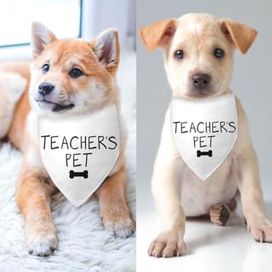 Teacher's Pet Dog Bandana Teacher Dog Bandana Puppy Bandanas Pet Bandanas for Dogs Funny Dog Bandana Teachers Day Photo Prop Pet Scarf Accessories for Pet Dog Lovers Gifts - Image 3