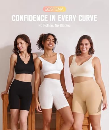 BESTENA 3 Pack Slip Shorts Seamless Smooth Workout Yoga Bike Shorts for Women Under Dresses - Image 2