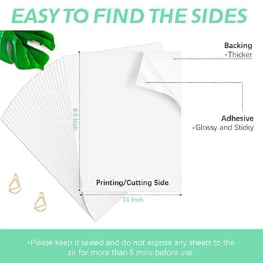 HTVRONT Printable Vinyl Sticker Paper - 8.5"x11" Matte Printable Vinyl for Inkjet Printer - 25Pcs Dries Quickly and Holds Ink Beautifully - Image 2