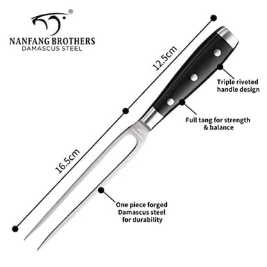 18 Pieces Damascus Kitchen Knife Set, 8 Piece Steak Knives, Non-slip ABS Ergonomic Triple Rivet Handle for Meat Fork, Knife Sharpener and Shears, 17 Slots Wooden Knife Block - Image 9