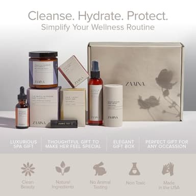 ZAAINA Spa Gift Set for Her - Relaxation Spa Kit for Women, Pampering At Home Bath and Body Self Care Spa Package, Luxury Spa Birthday Gifts for Women (PREMIUM Spa Set w/ Candle) - Image 7