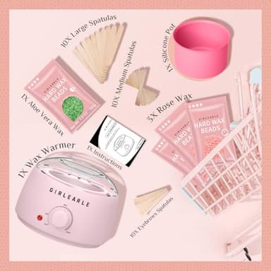 Waxing Kit for Women and Men, GIRLEARLE Wax Warmer Hair Removal at Home with Beads, Multiple Formulas Target Different Types of Sensitive Skin Body, Brazilian Bikini, Eyebrow, Facial - Image 8