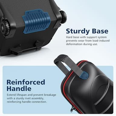 Golf Travel Bags for Airlines with Wheels, Hard Case Top and 1680D Heavy Duty Oxford Protect Golf Clubs, Lightweight and Easy to Maneuver, Black, Red and Blue - Image 4