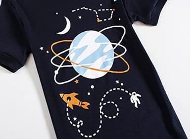 Family Feeling 4 Piece Little Boys Space Pajamas Short sleeve 100% Cotton Kid Pjs 6 - Image 5